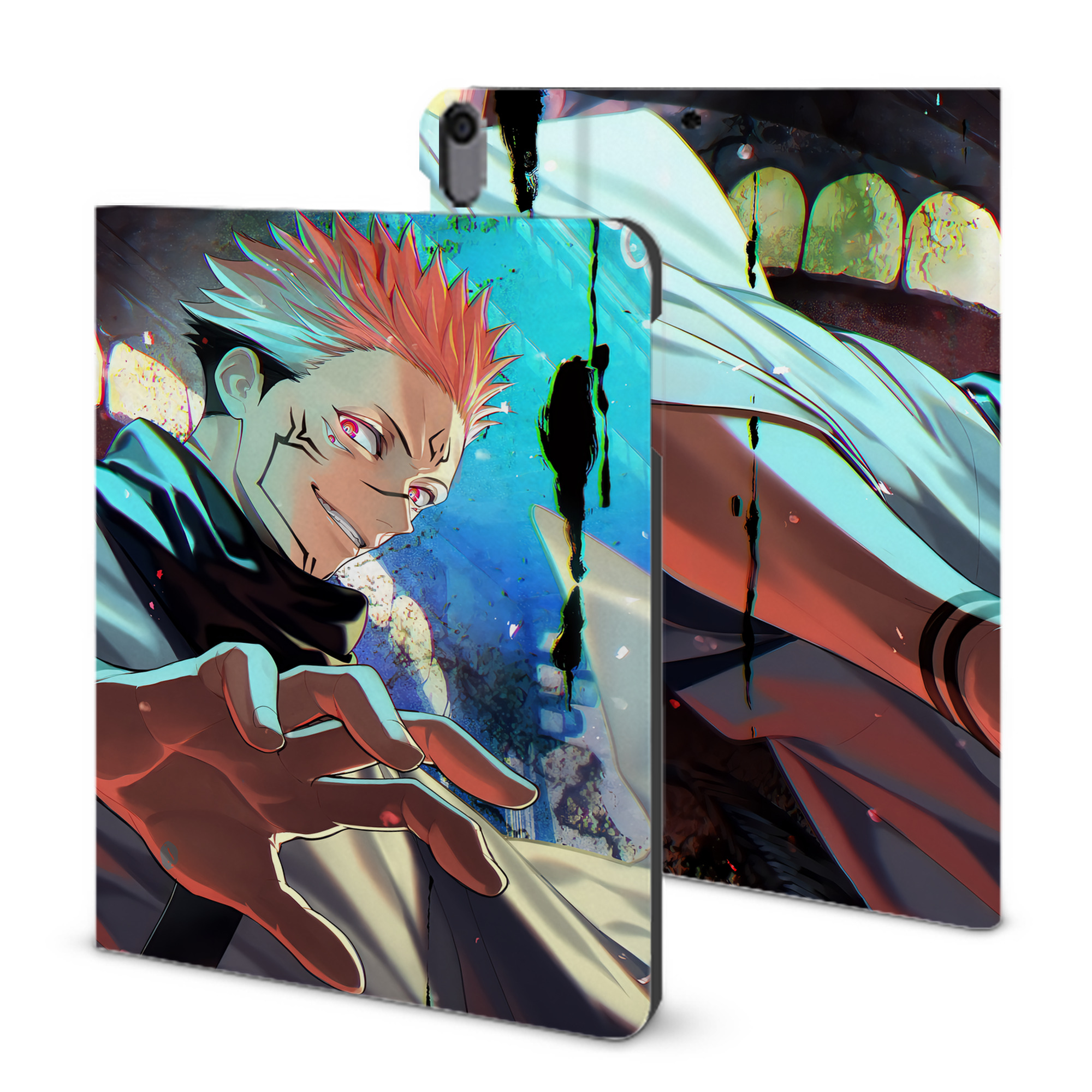 （画像用） 呪術廻戦 Jujutsu Kaisen IPad ケース ブック型 PUレザー TPU 耐衝撃 軽量 薄型 ペン収納なし 全面保護 IPad 各モデル対応